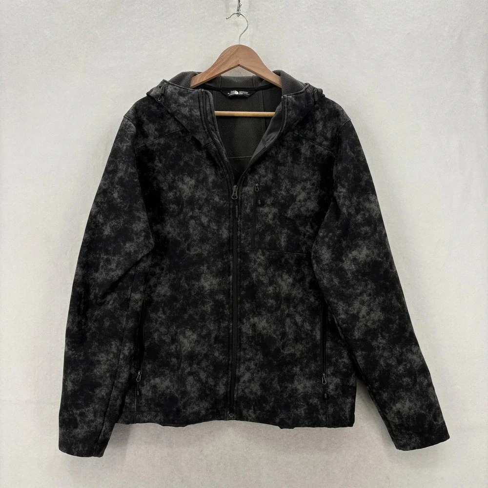 The North Face Apex Bionic 2 Hooded Jacket Mens M Gray Camo Softshell Outdoor